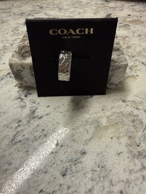 Coach Silver Embossed C Signature Ring